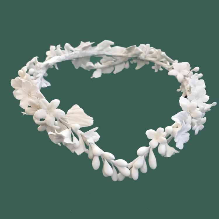 Tocado corona de porcelana fría - modelo Zuria